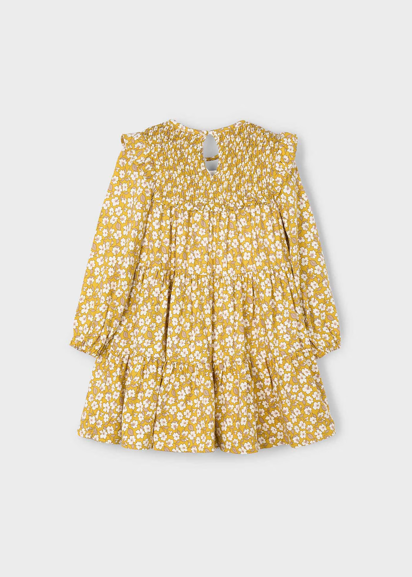 Girl Printed Dress - Mustard