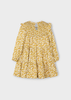Girl Printed Dress - Mustard