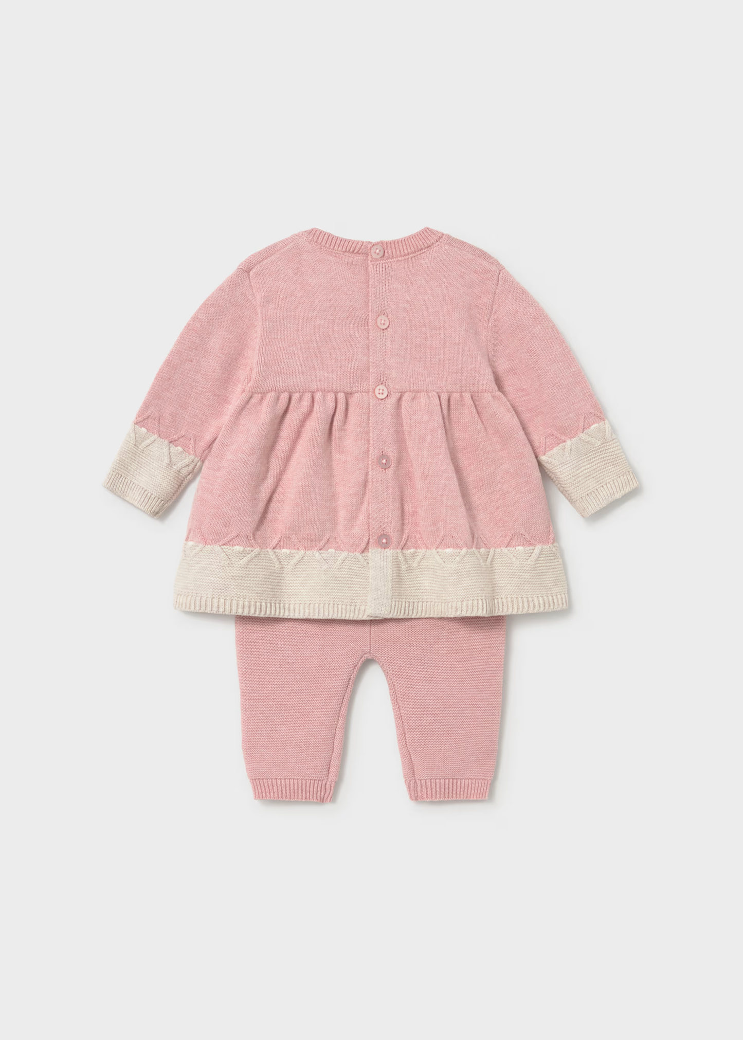 Newborn Girl Dress with Leggings Set - Rose