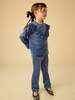 Velour Ruffle Flare Pants - Naval Blue