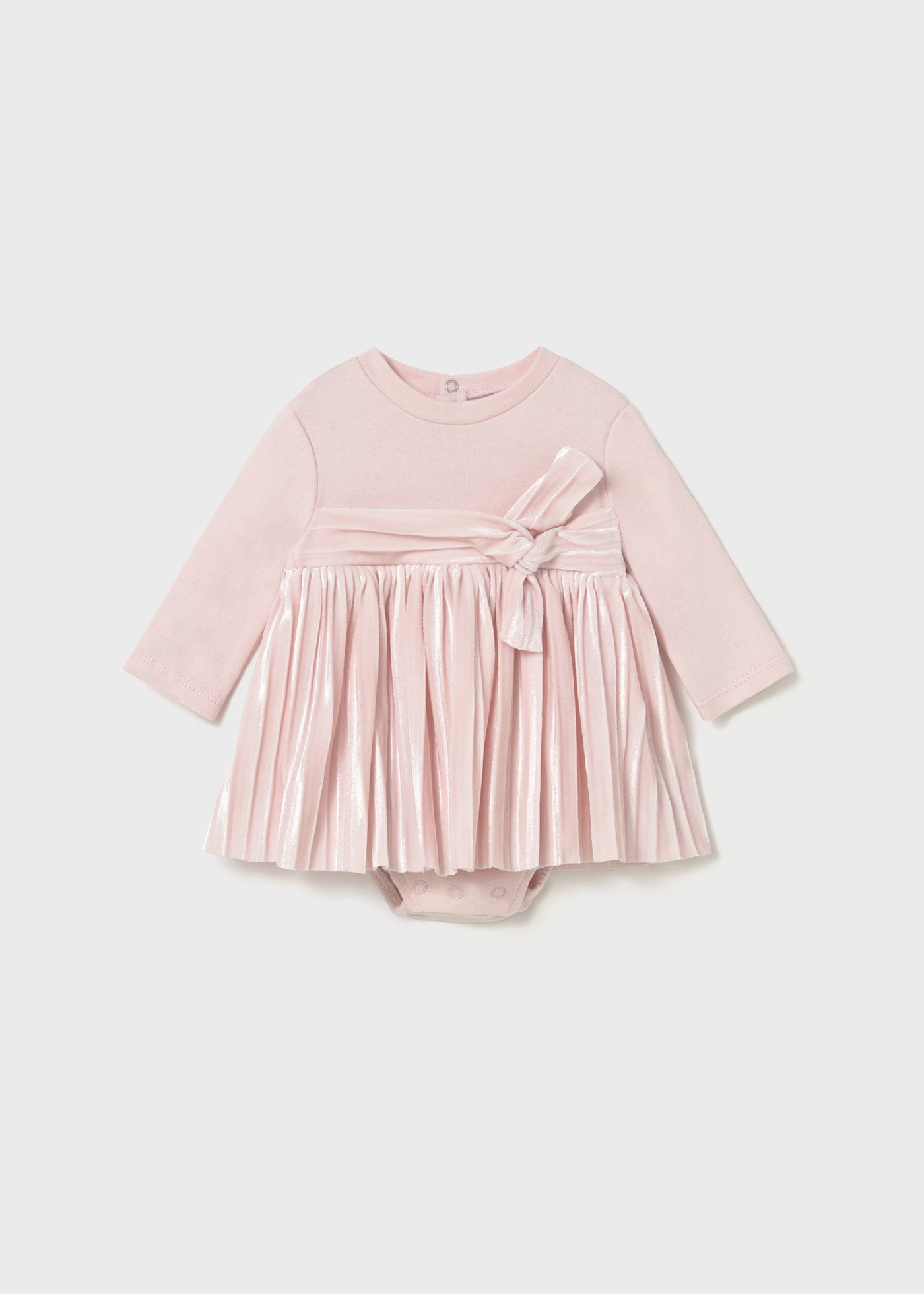 Newborn Girl Gathered Dress - Pink