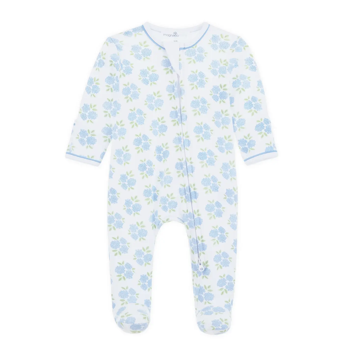 Dreamy Hydrangeas Print Zip Footie