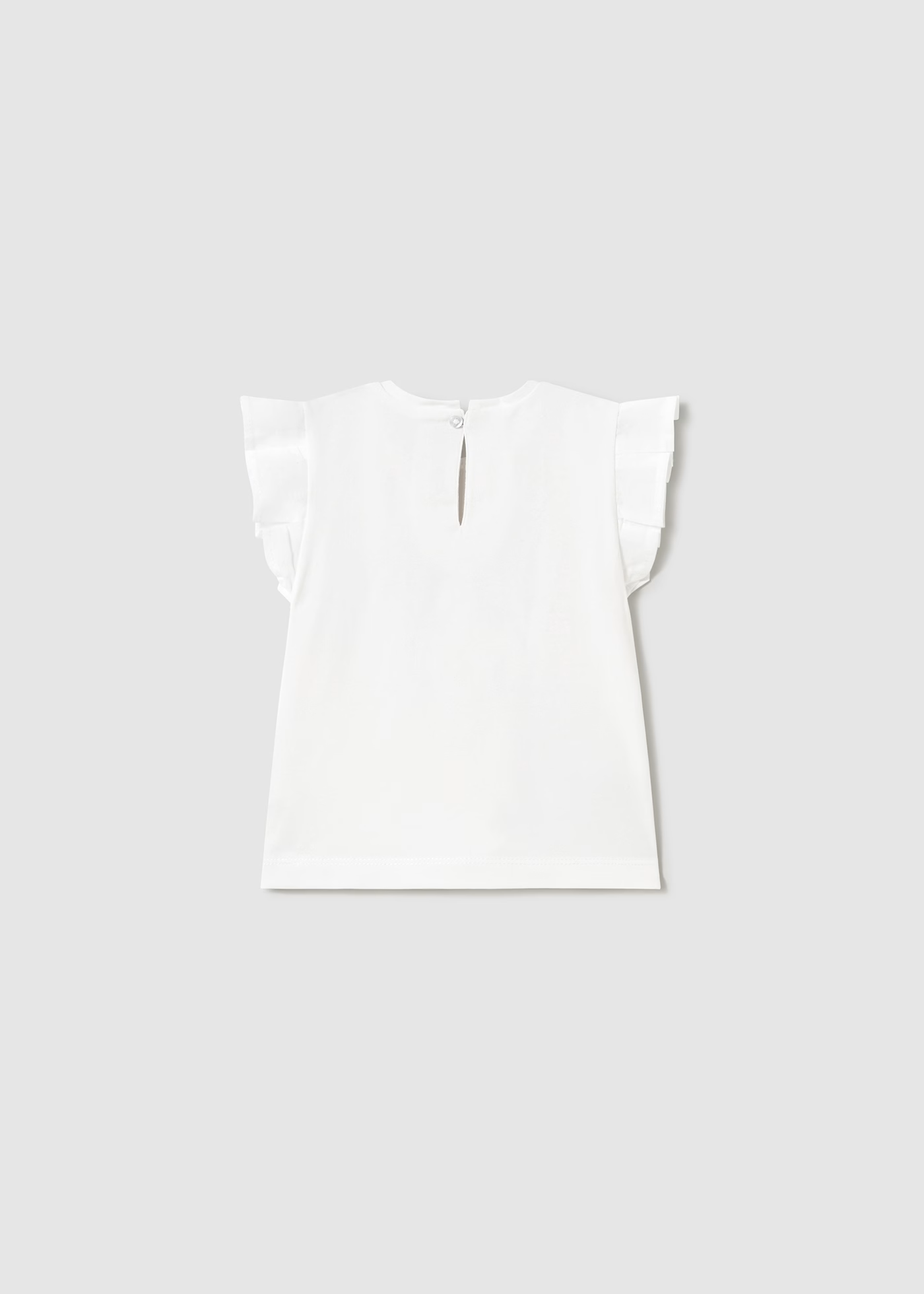 Baby Ruffled T-Shirt - White/Blue