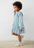 Girl Printed Pleated Dress - Anise