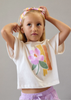 Girl Graphic T-shirt with Hair Tie - Bone