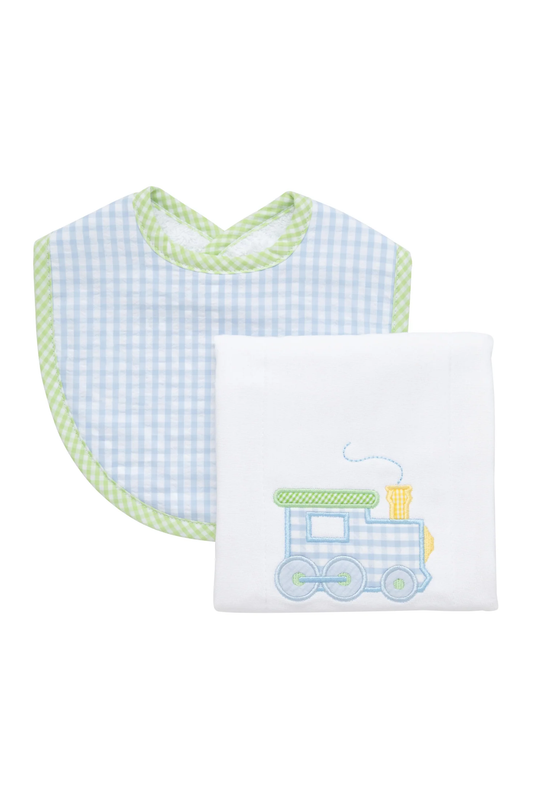 Train Basic Bib & Burp Boxed Set