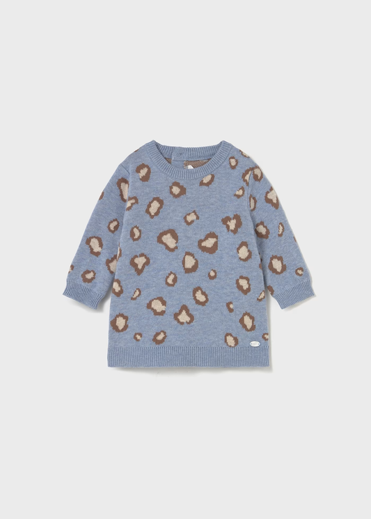 Newborn Knit Dress - Sky Blue Heather