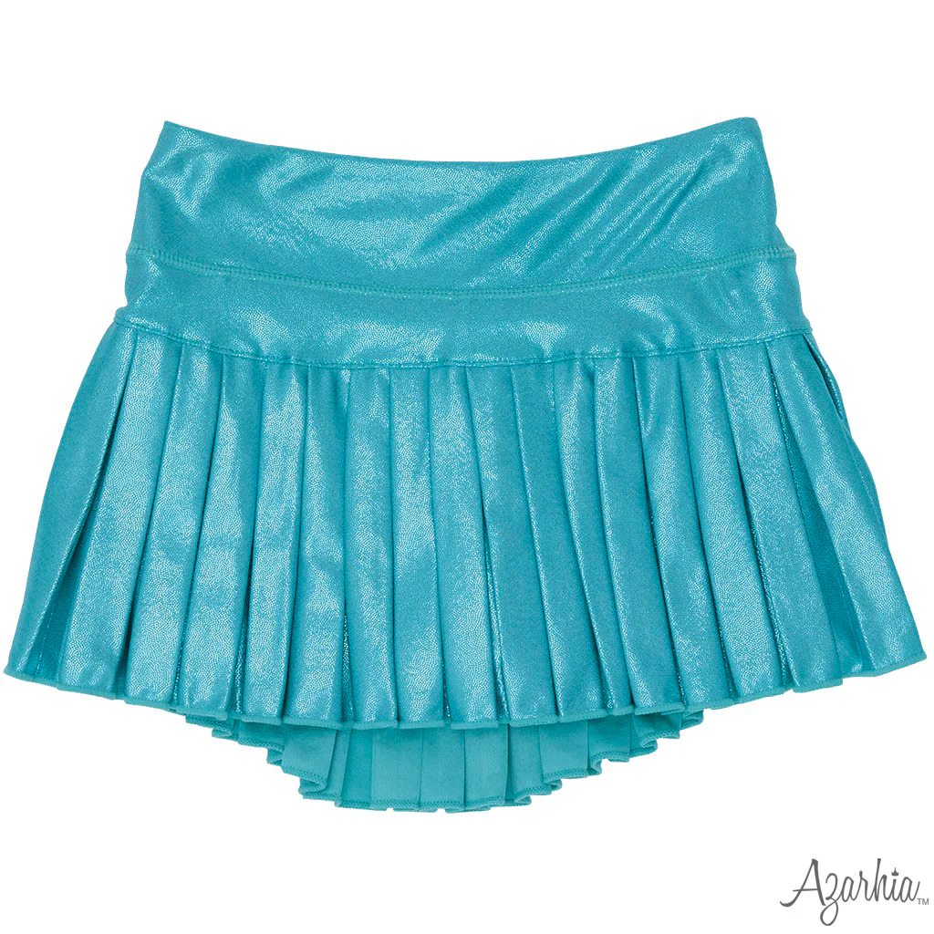Mini Pleated Skort in Turquoise Shimmer