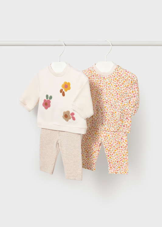 Newborn Girl 4-Piece Set - Oat Heather