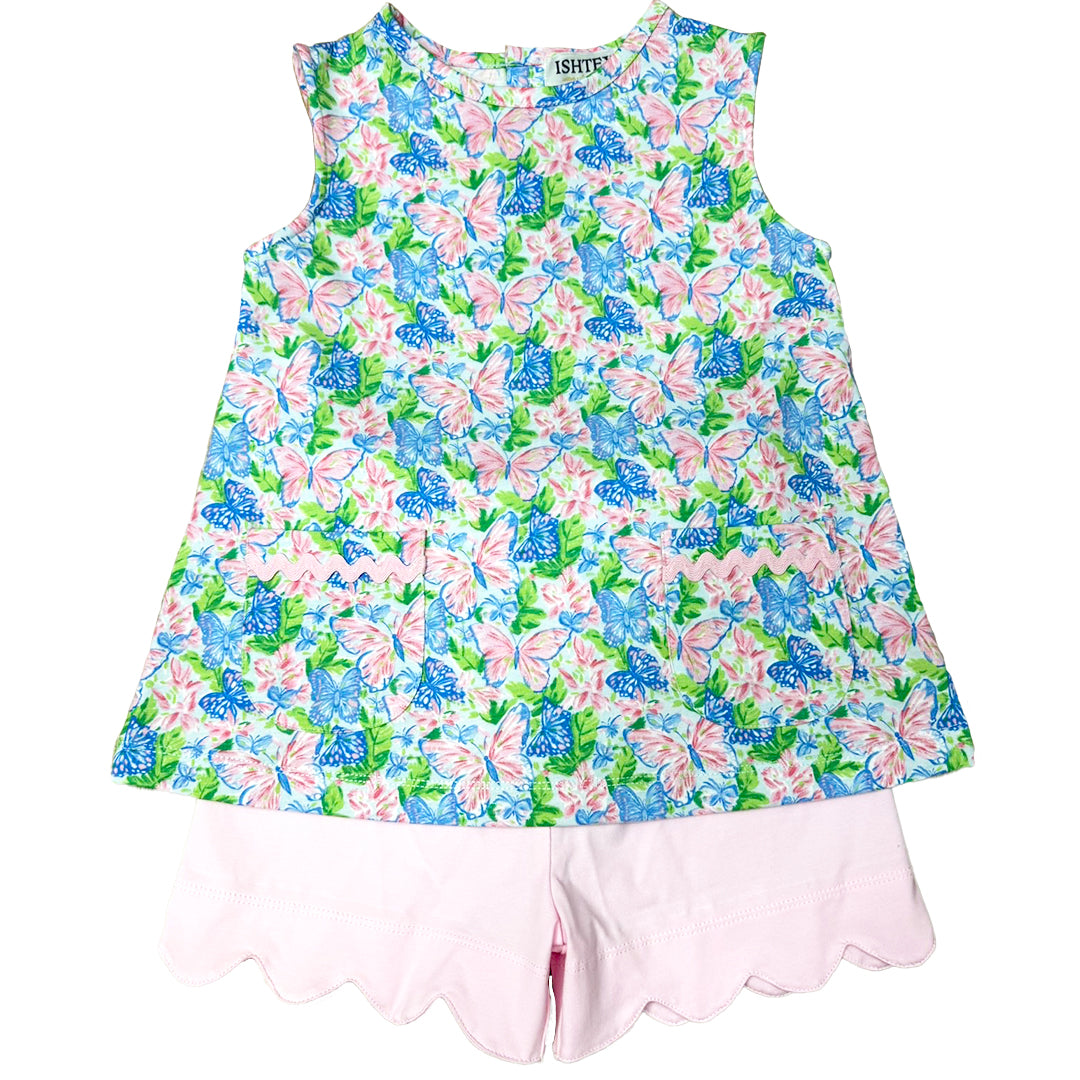 Butterfly Girl's Shorts Set