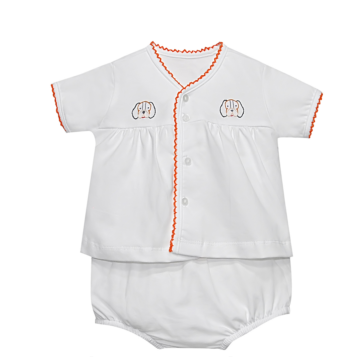 Orange/White Unisex Diaper Set