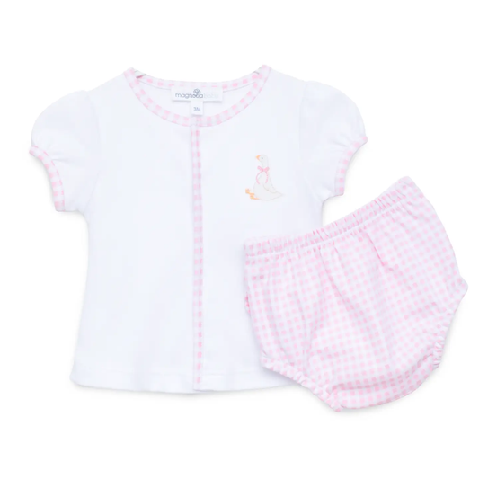 Silly Goose Diaper Cover Set - Pink