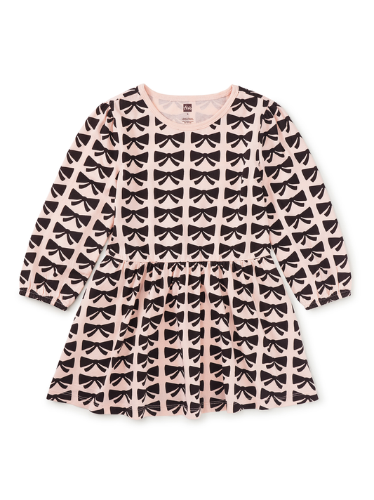 Blouson Sleeve Pocket Dress - Bow