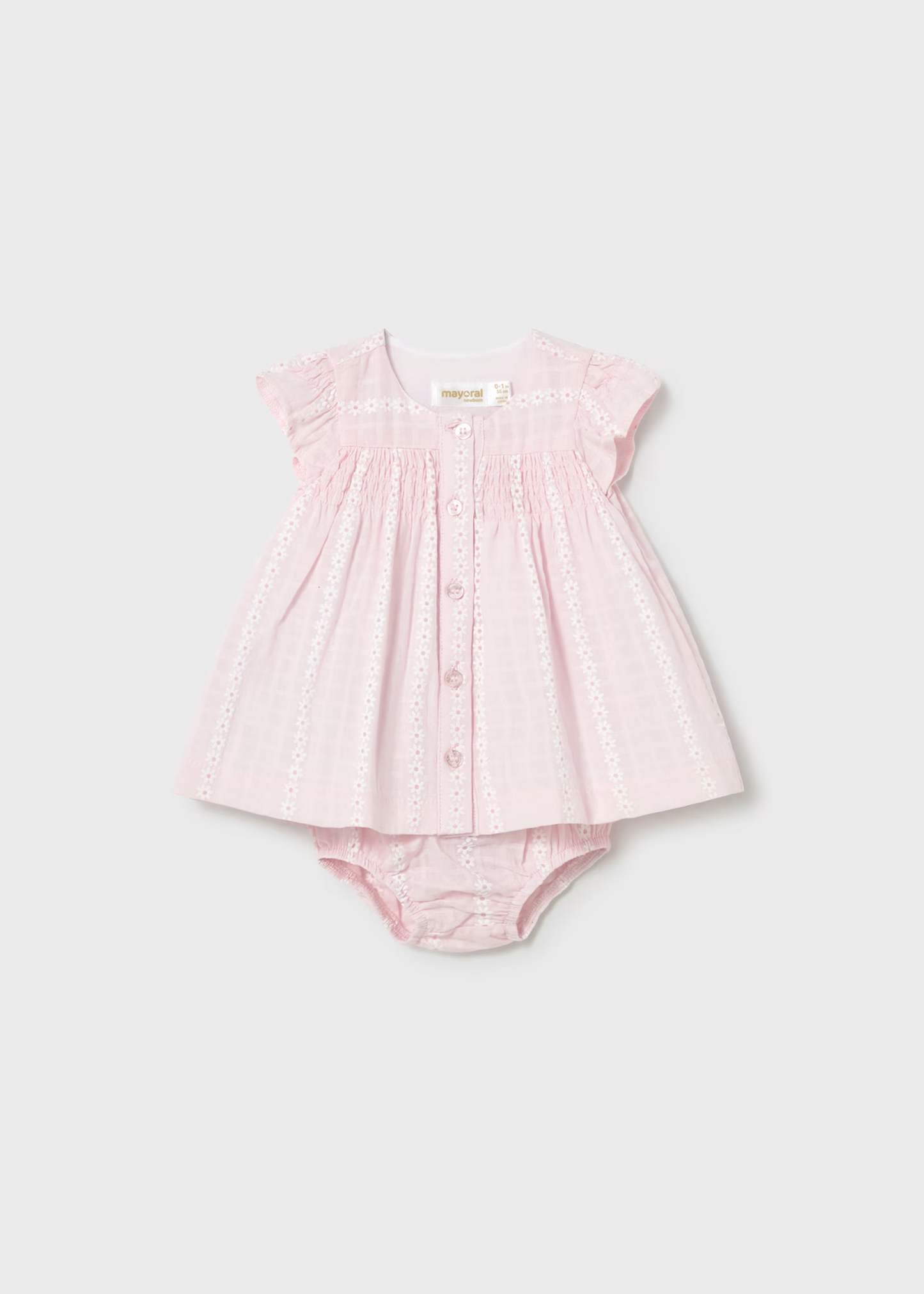 Newborn Girl Chiffon Dress - Baby Pink