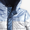 Midweight Magnetic Puffer - Blue Color Block Metallic