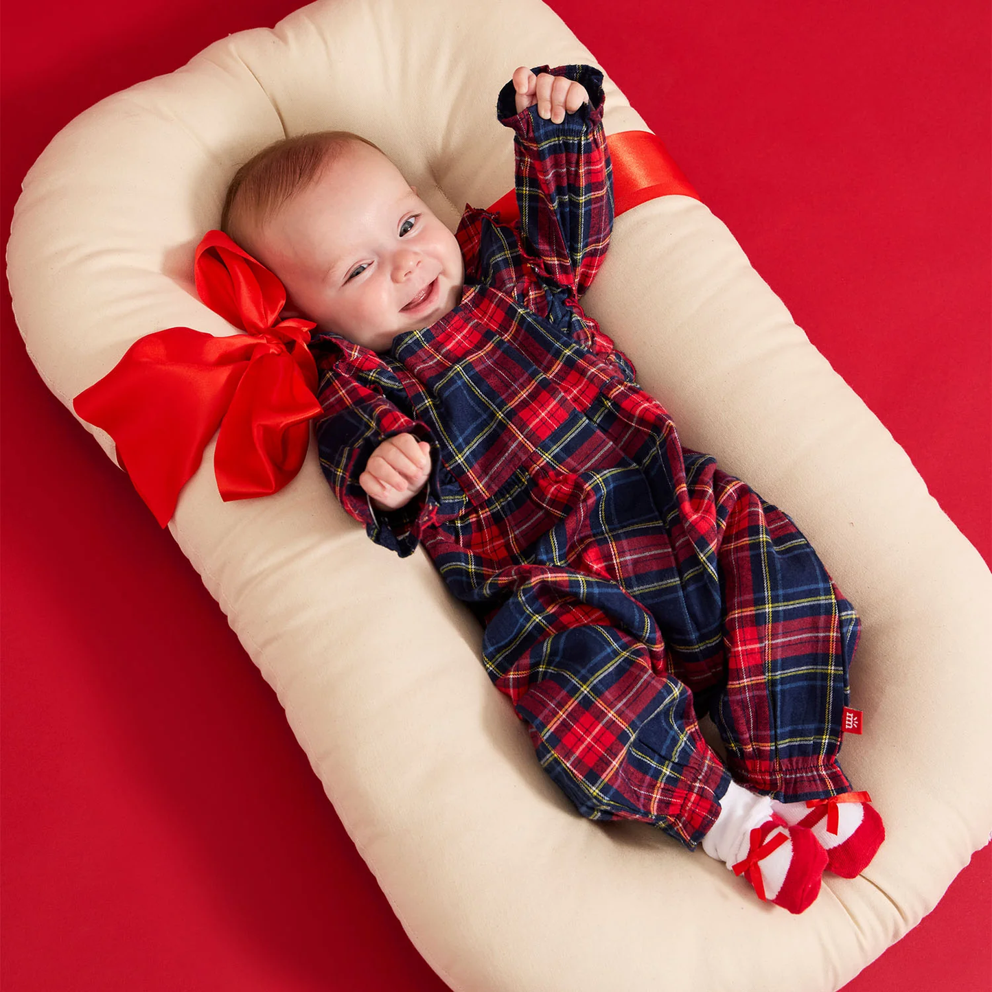 Magnetic Ruffle Romper - Holiday Flannel