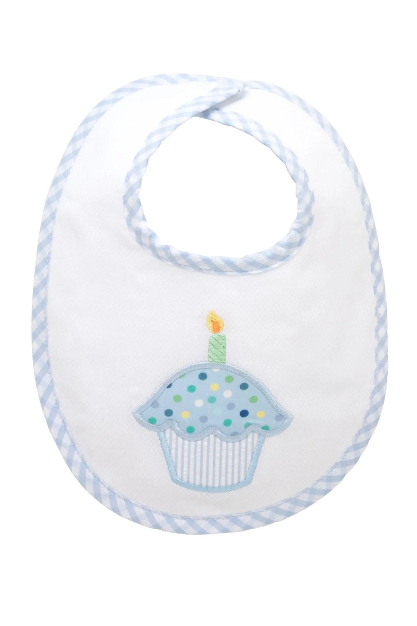 Cupcake Applique Basic Bib - Blue