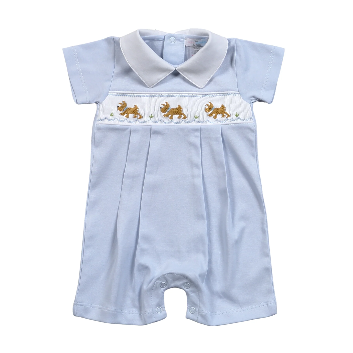 Dogs Hand Smocked Pima Bubble