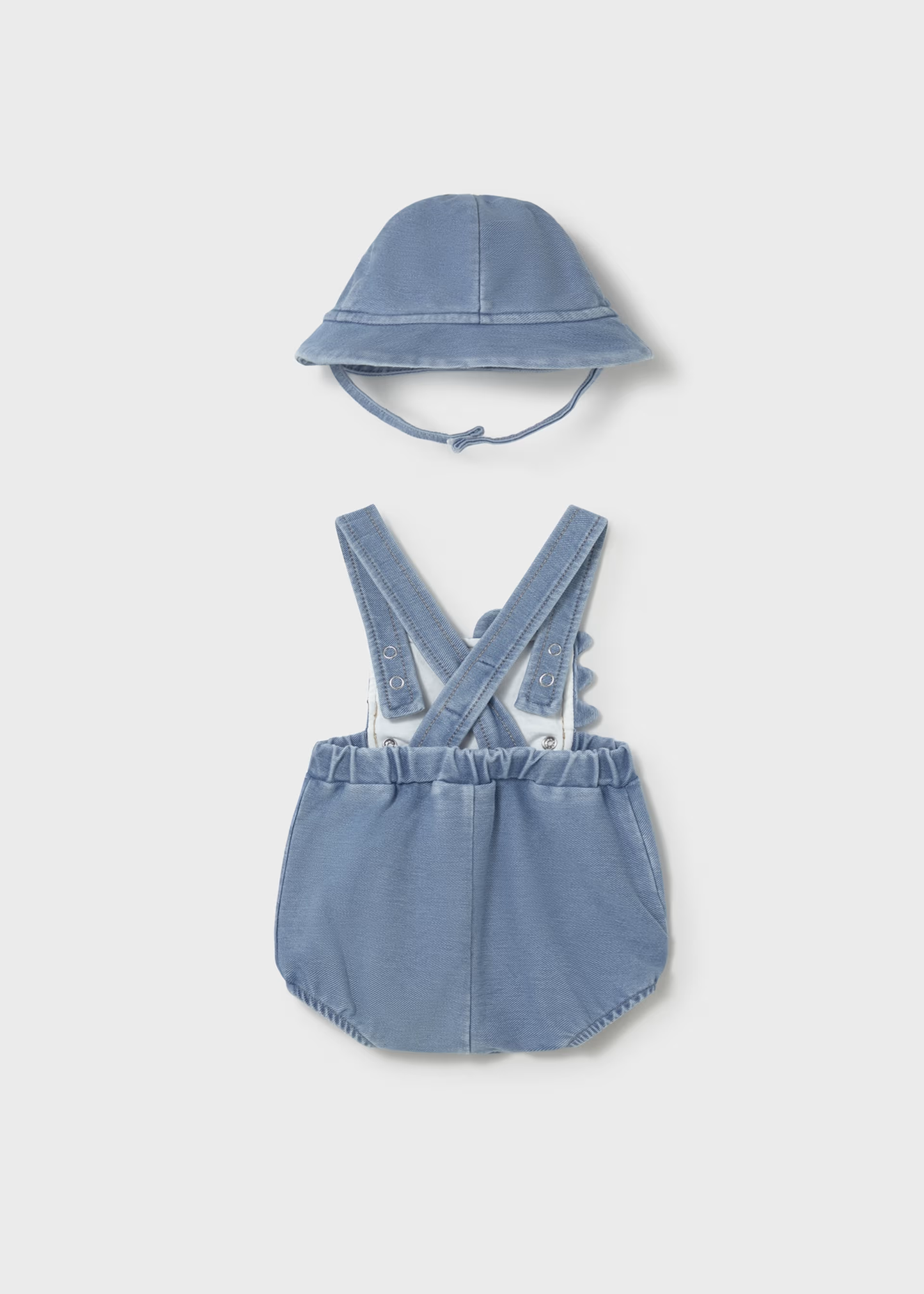 Boy Dungaree with Hat Set - Light Denim