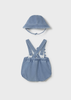 Boy Dungaree with Hat Set - Light Denim
