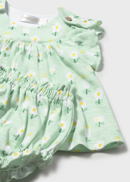Newborn Girl Printed Knit Dress - Daisy