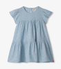 Bright Spot Chambray Woven Cake Puff Dress