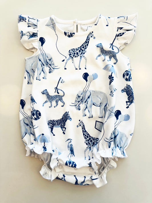 Girls Sleeveless Classic Bubble - Chinoiserie Safari