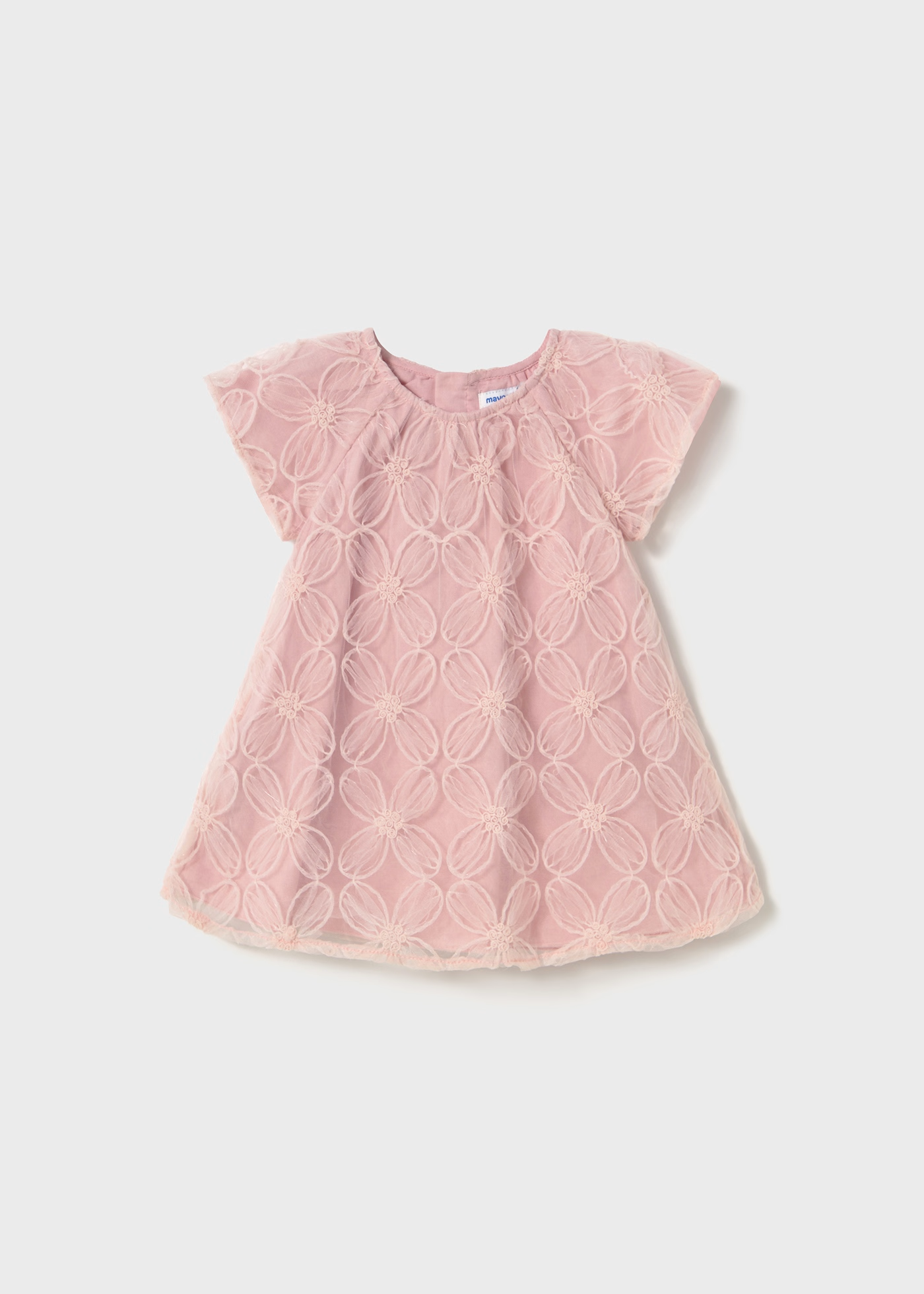 Baby Embroidered Tulle Dress - Pink