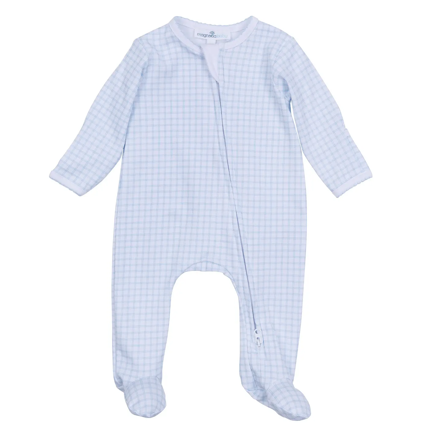 Peek-A-Boo Wishes Light Blue Zipper Footie