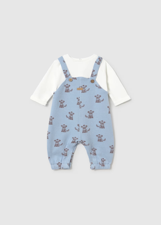 Newborn Boy Printed One-Piece -Sky
