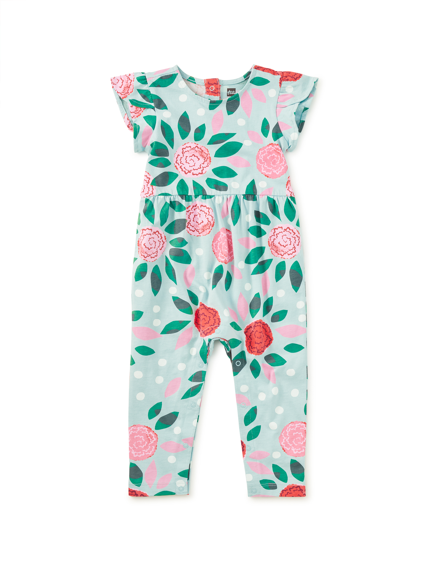 Tulip Sleeve Baby Romper - Spinning Carnations