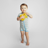 Print Shorty Sleeper with Zipper in Fresh Air Little Fishy