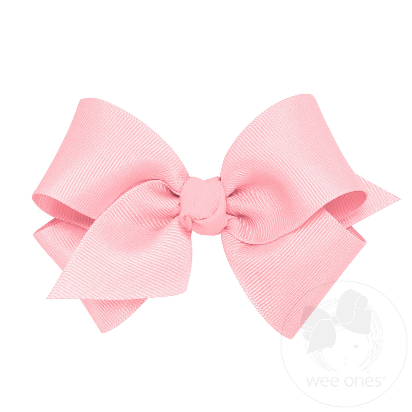 Small Classic Grosgrain Hair Bow (Knot Wrap) - Light Pink