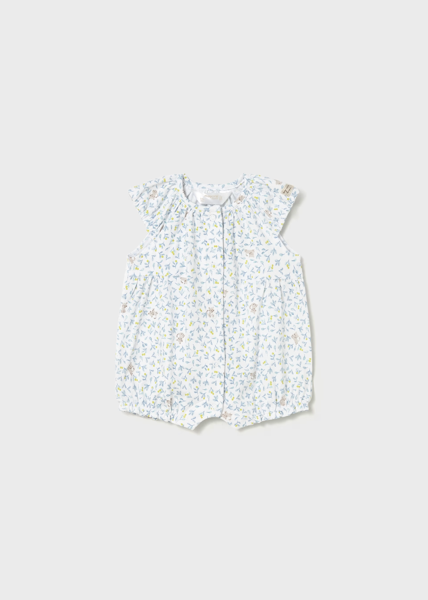 Newborn Girl Printed Romper - Lagoon