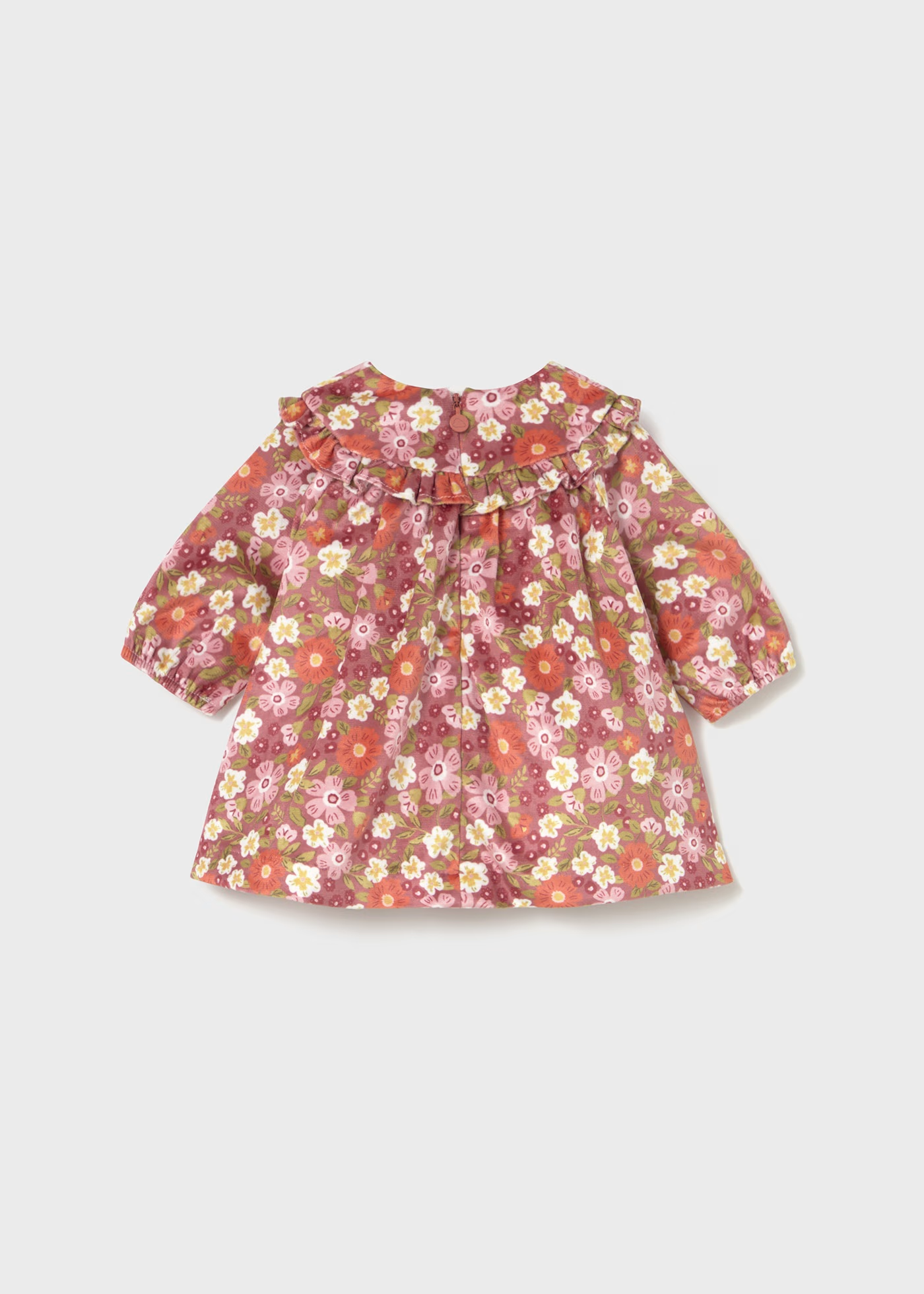 Newborn Girl Printed Velvet Dress - Blush