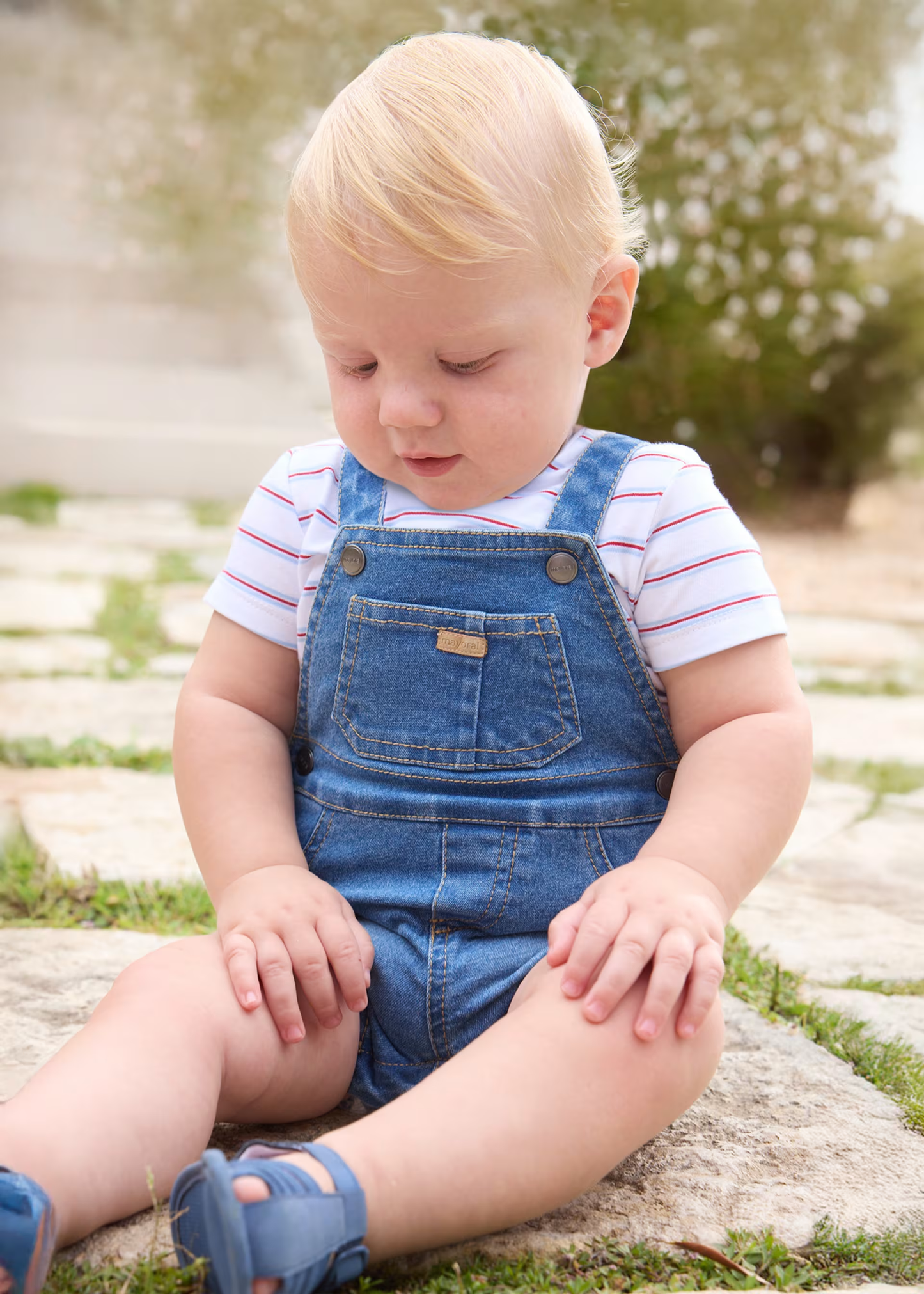 Boy Dungaree and T-shirt Set - Denim