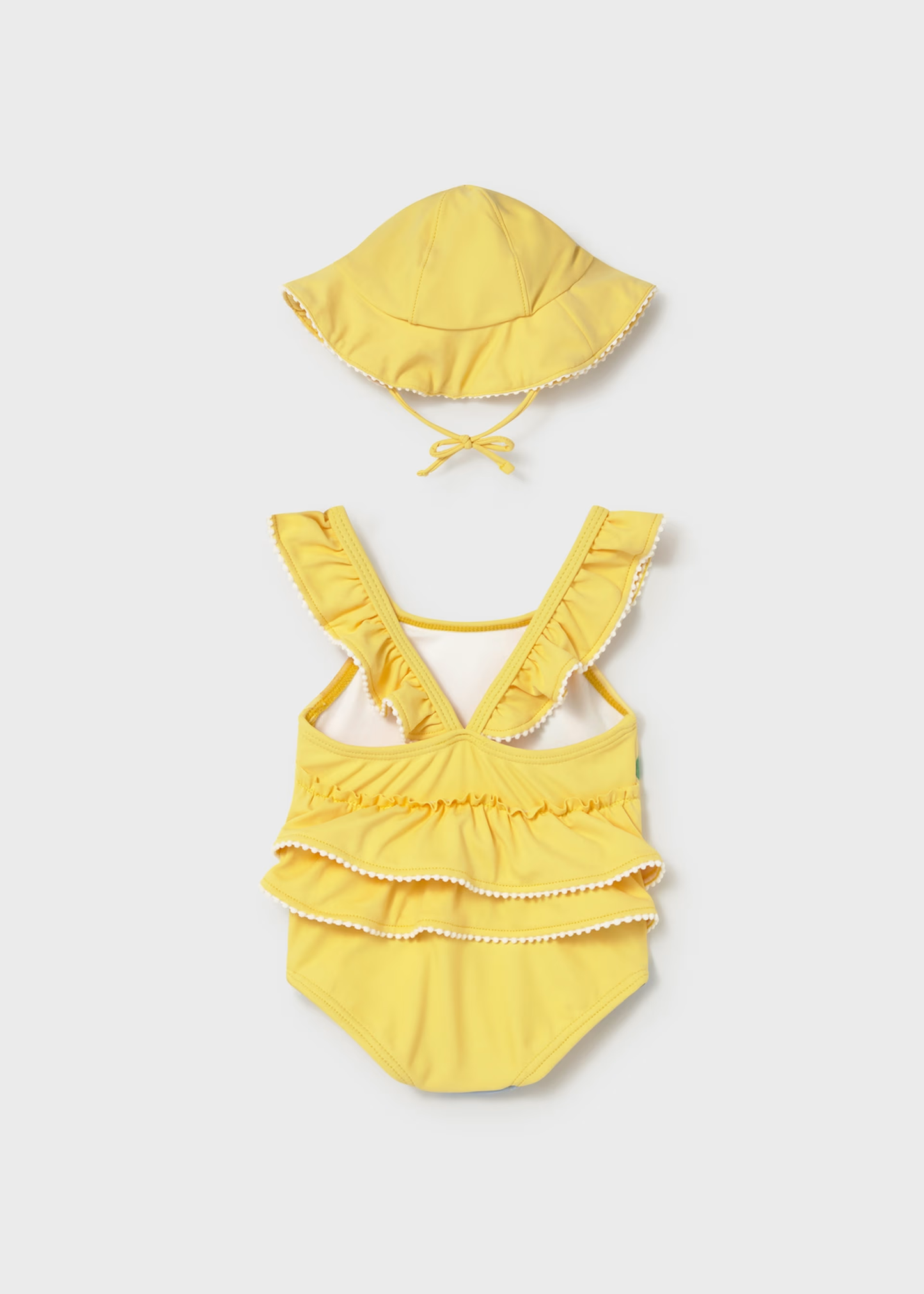 Newborn Girl 2-Piece Set with Sun Protection - Yellow