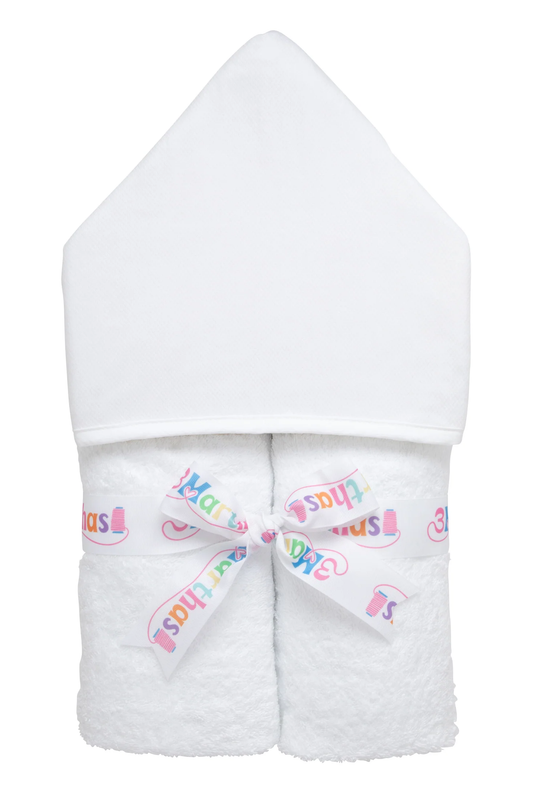 Seersucker Stripe Everykid Towel - White