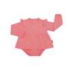 Ribbed Bamboo Long Sleeve Skirted Onesie - Candy Pink