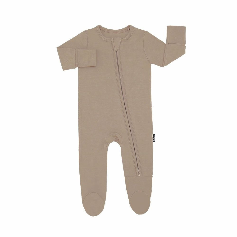 Footed Zipper Sleeper - Sandstone