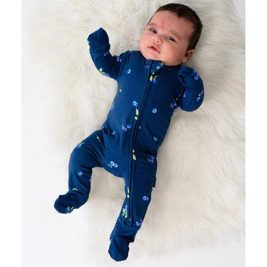 Footed Zipper Sleeper - Blueberries