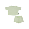 Ribbed Bamboo Baggy Top & Shorts Set - Misty Sage