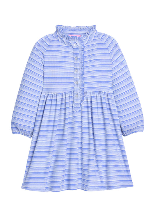 Amelia Dress - Blue Sparkle Stripe