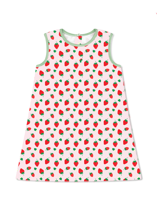 Ann Dress - Berry Sweet, Green Minigingham