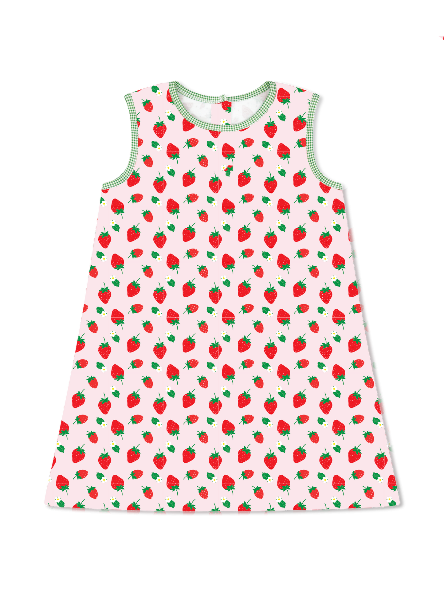 Ann Dress - Berry Sweet, Green Minigingham