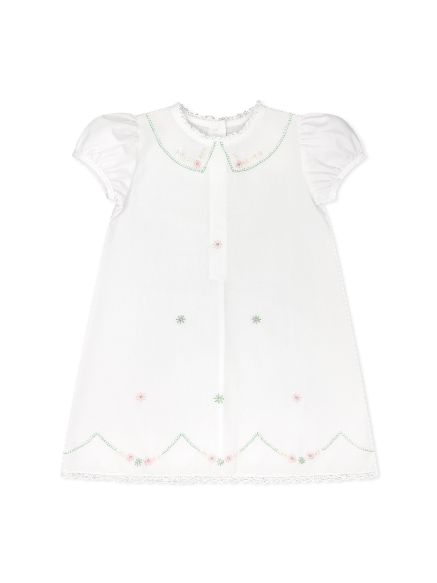 Ashtyn Dress - Blessing White, Pink, & Green