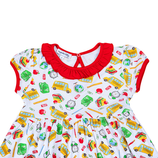 Smarty Pants Red Printed S/S Toddler Dress