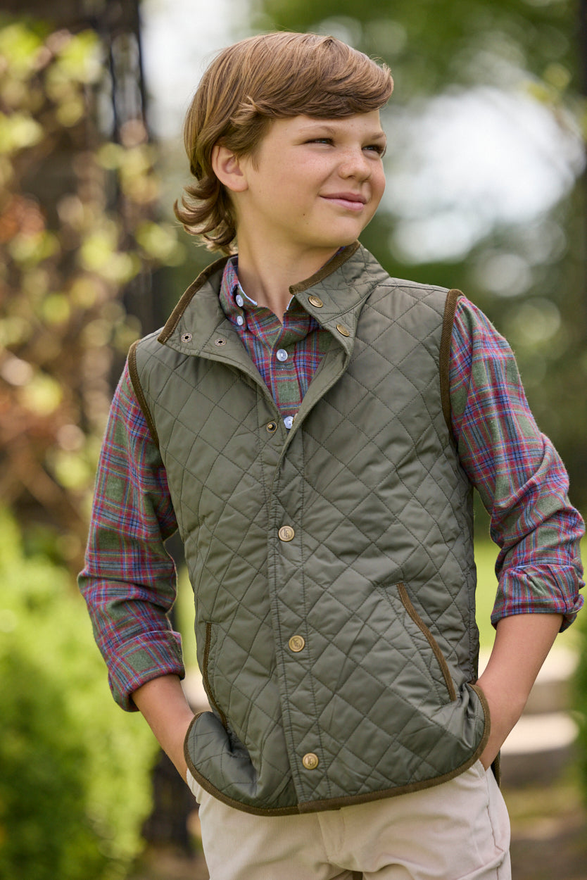 Classic Quilted Vest - Olive