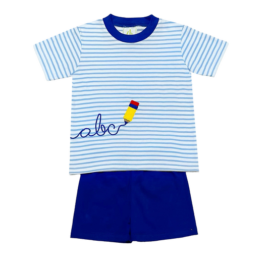 Calligraphy Leo Short - Royal Blue Knit