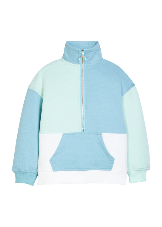 Color Block Pullover - Blue & Mint